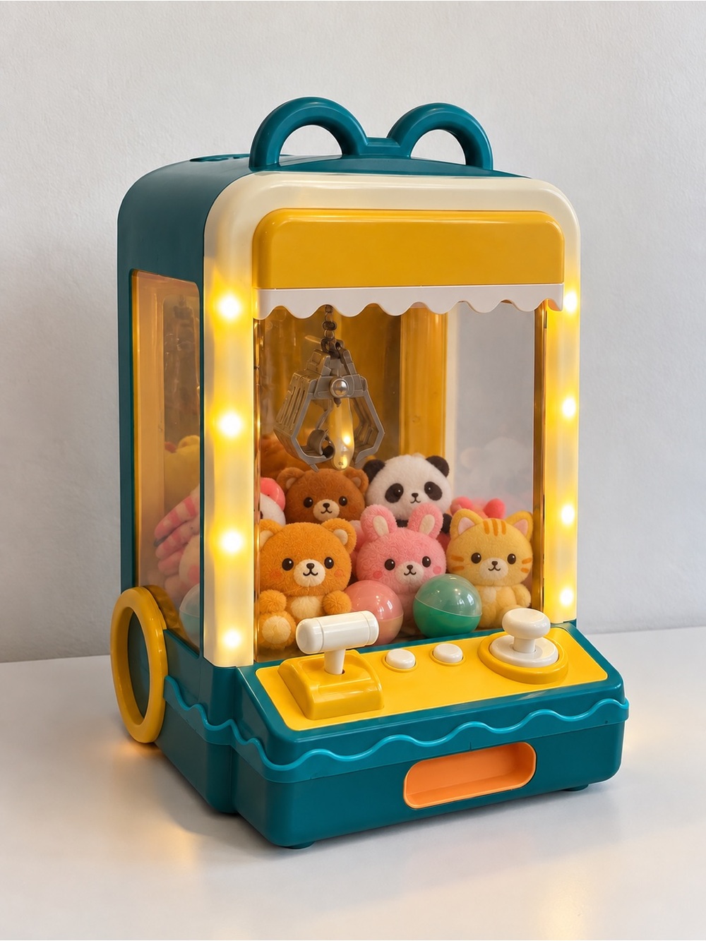 Artik Mini Claw Machine Arcade Game with Lights, Music & Plush Prizes – New